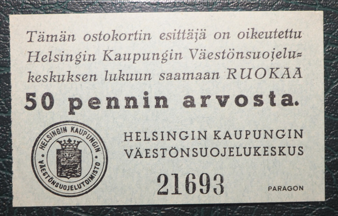 Helsingin Kaupungin Väestönsuojelukeskus 50p