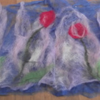 Uniikki työ,herkkä "Tulppaanimeri" tauluksi,185cm X 38cm - pikkukuva 2