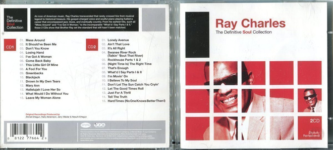 RAY CHARLES . 2 CD-LEVYÄ . THE DEFINITIVE SOUL COLLECTION