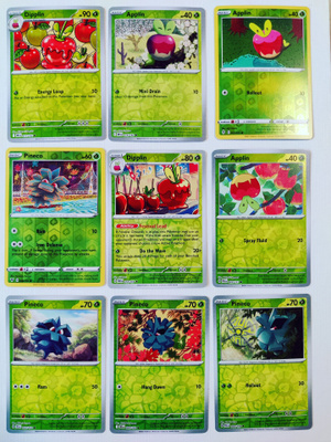 Pokemon Reverse Holo kortteja 9kpl