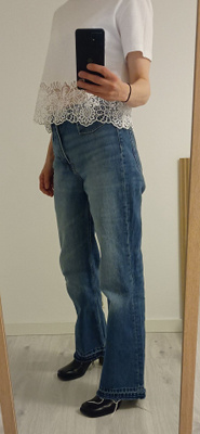 H&M leveälahkeiset farkut uudenveroiset 36/38 (H&M)