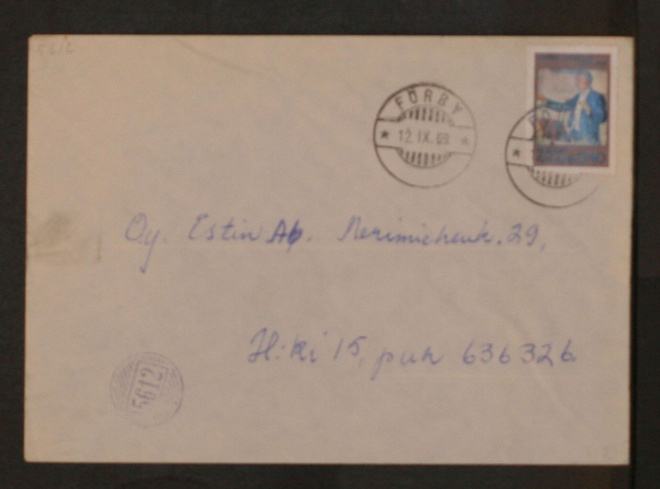 # 22887 # Numeroleima 5612 + Forby kirje Helsinki
