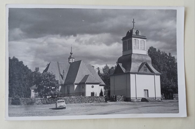 Virolahti, kirkko ja kellotapuli, mv vkpk, p. 1956
