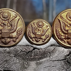 Kullanvärist Usa Militaria napit - 3 kpl. - pikkukuva 2