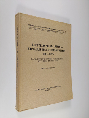 Luettelo suomalaisista kirjallisuudentutkimuksista 1901-1925