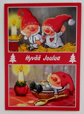 "Tonttujen touhuja"- KULKEMATON JOULUKORTTI