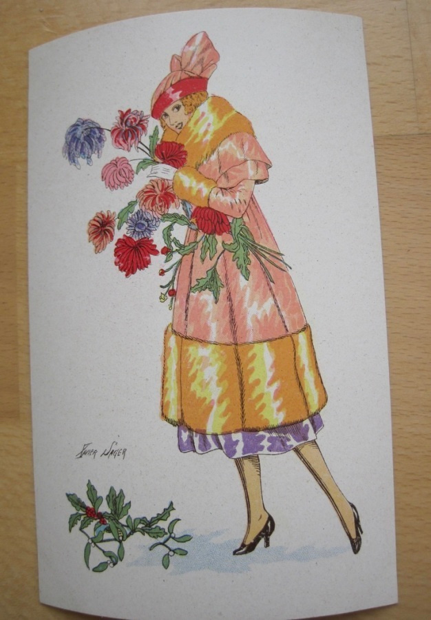 VANHA Postikortti Xavier Sager Art Deco n. 1920 HUIPPUKUNTO
