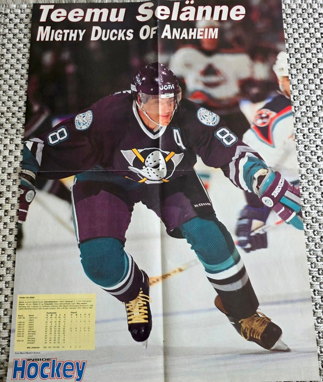 Teemu Selänne Mighty Ducks of Anaheim -juliste
