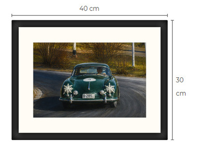 Uusi Porsche kilpa-auto art print kehystetty 30 cm x 40 cm
