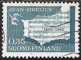 1965 Jean Sibelius 0,35 mk leimattu LaPe 603
