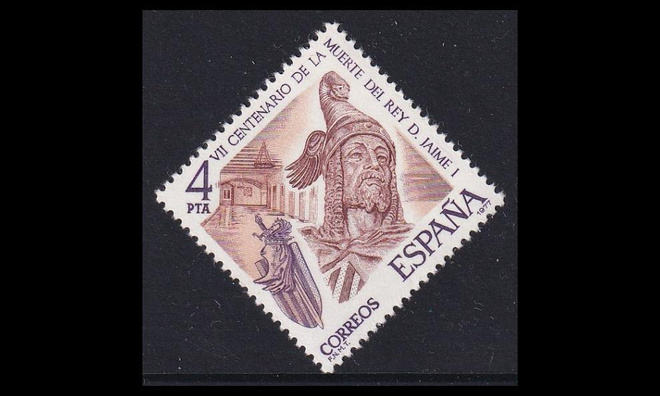 Espanja 2283 ** Kuningas Jakob I kuolemasta 700v (1977)