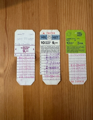 HKL 10-matkan lippuja