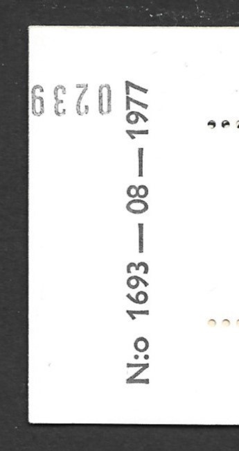Automaattivihko AV 8 I tl 1693-08-1977 yHaP tarkastusluku