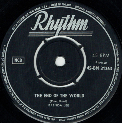 BRENDA LEE: More * The End of The World. * FIN