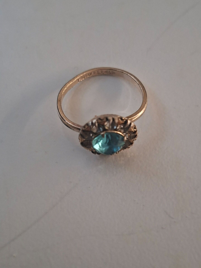1900 vintage usa sormus 14k pleittaus