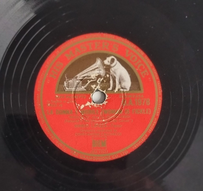 Savikiekko 1951 - Mario Lanza - His Master's Voice D.A.1978