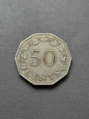 Malta 50 cents 1972