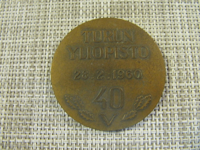 Turun Yliopisto 28.2.1960 40 V mitali/Tauno Torpo 1960.