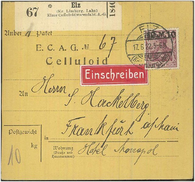 Saksa Mi 157 ym pakettikortti