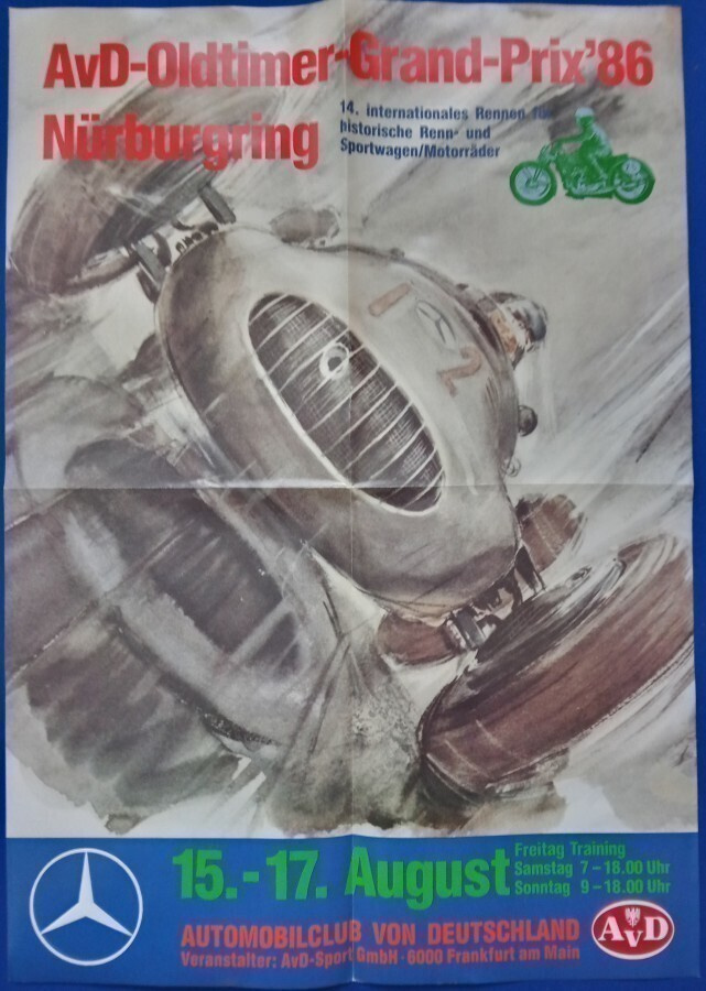 AvD-Oldtimer-Grand-Prix´86 Nürburgring -juliste