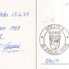 Hollola, Jukolan viesti . erikoisleima  13,6,87.    e320 - pikkukuva 2