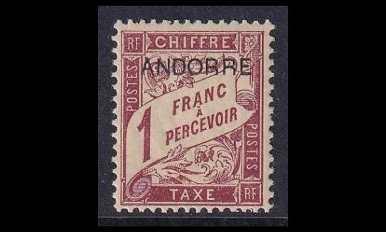 Andorra Fr P_6 ** Porto 1 Fr (1931)