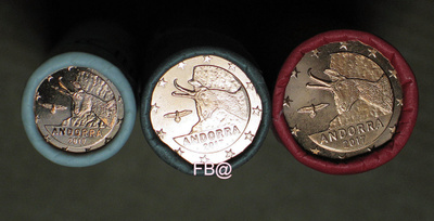2017 ANDORRA 1c , 2c , ja 5 centin kolikot UNC