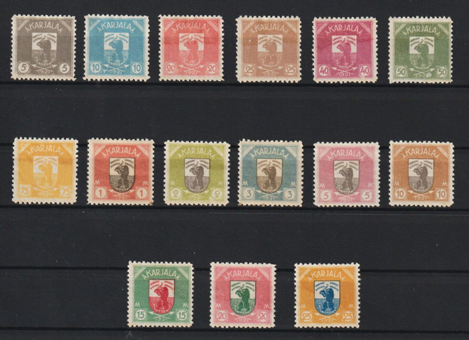 1922 Karjala merkkisarja leimaamattomana