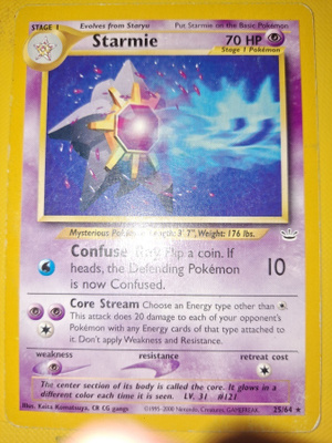 Pokemon Starmie non Holo RARE Card Neo Revelation 25/64