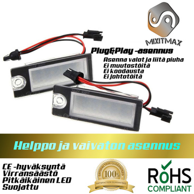 Volvo LED rekisterikilven valot — kirkkaan valkoinen 6000K