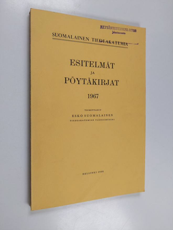 Suomalainen tiedeakatemia : esitelmät ja pöytäkirjat 1967