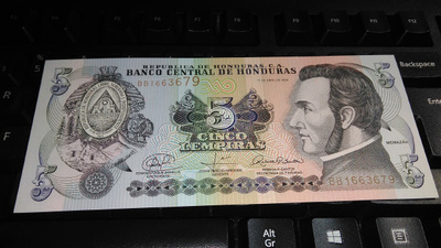 Honduras 5 Lempiras 2008 P91 UNC