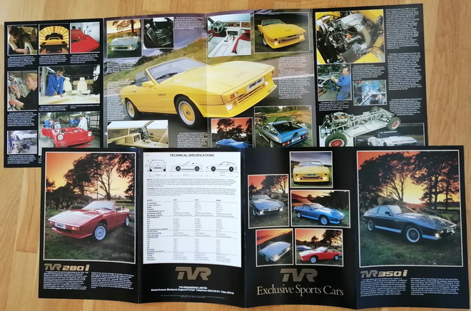 1985 TVR 280i 350i 390SE esite - KUIN UUSI - 8 sivua