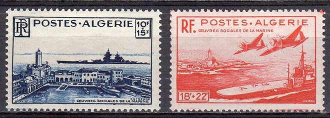 (S0042) ALGERIA, 1949 (Naval Charities Fund). Mi ## 280-281*
