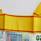 VANHA Nauha Vapaudenristi 1 lk Keltainen n. 43 cm - pikkukuva 1