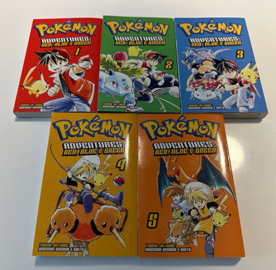 Pokemon Adventures: Red, Blue & Green mangat 1-5 (suomeksi)