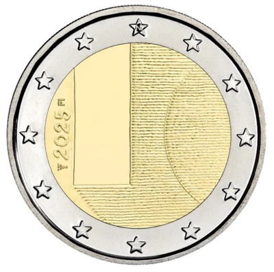 ** SUOMI 2€ 2025 Valtiovierailut UNC pillerissä **