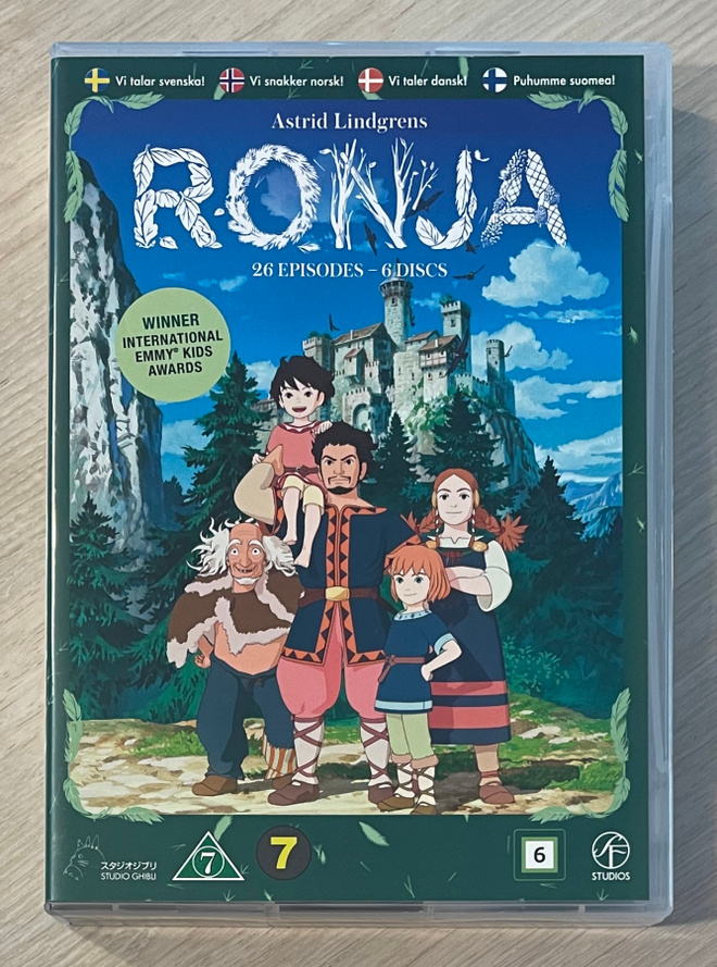 Ronja Ryövärintytär (6DVD) puhuttu suomeksi (UUSI)
