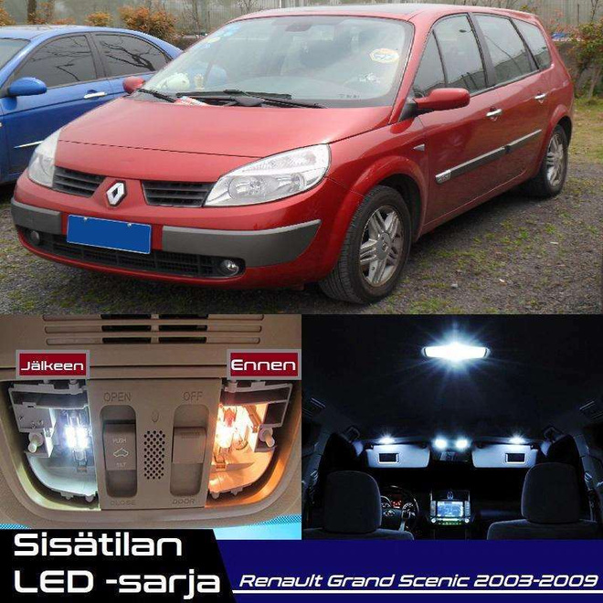 Renault Grand Scenic II Sisätilan LED-sarja 16-o