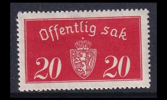Norja 14_I ** Virkamerkki 20 öre (1933)