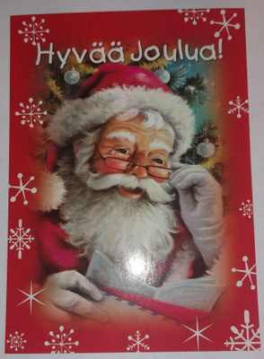 Joulukortti kiiltopinnalla