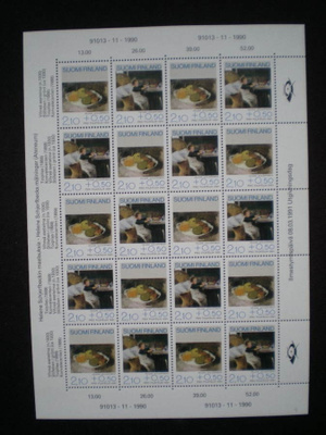 Postimerkkiarkki Pro Filatelia 1991 - Lape 1128-1129 **