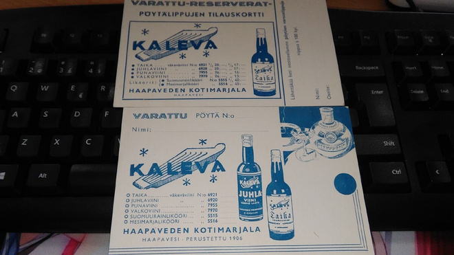Haapavesi tilauskortit Kotimarjala Alkoholi Viini 26/7