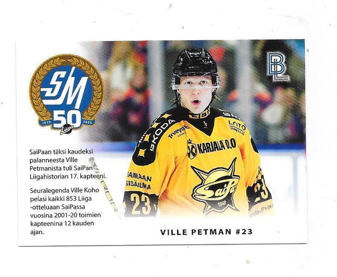 2024-25 BlueLine MatchCard #4/6 Ville Petman Saipa
