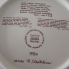 Arabia Kalevala 1984 Vuosilautanen / Seinälautanen - pikkukuva 2