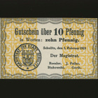Saksa Notgeld 10 Pfennig, Schulitz 5.2.1919 - pikkukuva 1