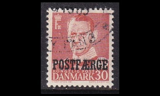 Tanska PF_36 o Frederik IX 30 öre punainen (1955)