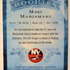 MASI MARJAMÄKI Artifacts Hockey Rookies /999 tehty - pikkukuva 2