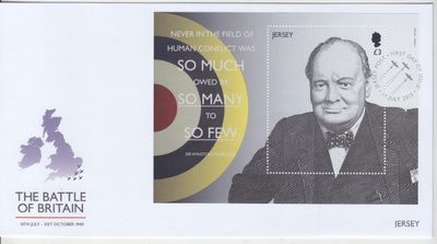 Jersey Winston Churchill Bl FDC 3£ (1)