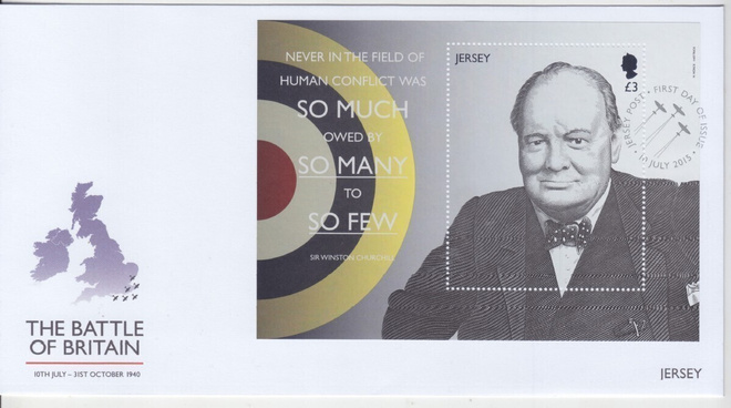 Jersey Winston Churchill Bl FDC  3£ (1)